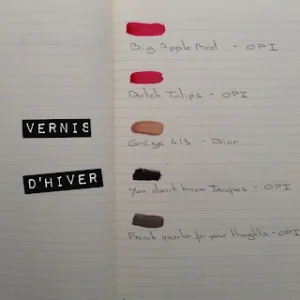 Mes vernis de l’hiver